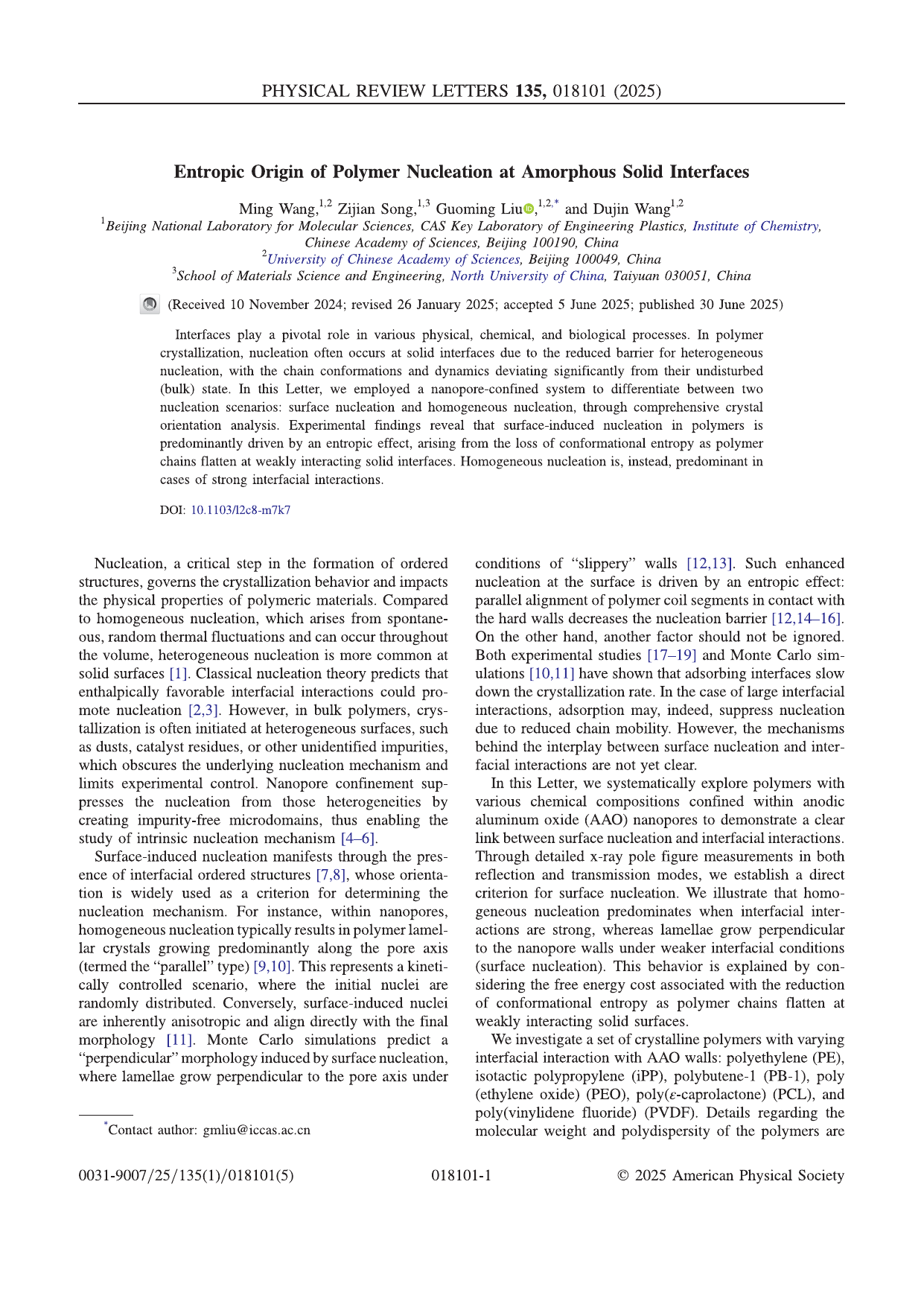 Entropic Origin of Polymer Nucleation